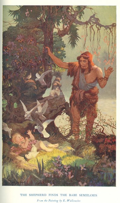 THE SHEPHERD FINDS THE BABE SEMIRAMIS<br> <i>From the Painting by E. Wallcousins</i>