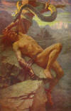 THE PUNISHMENT OF LOKE<BR>
From the painting by J. Doyle Penrose, R.H.A., By permission of the artist.